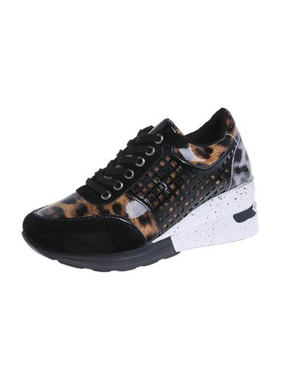 Lace-up Casual Platform Wedge Heel Sequined Single Shoes Sneakers Women Women's Shoes Summer Clearance