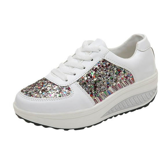JikouIivo New Sequined Women's Shoes Foreign Trade Plus Size Fashion Sports Casual Shoes Women's Shoes Summer Clearance