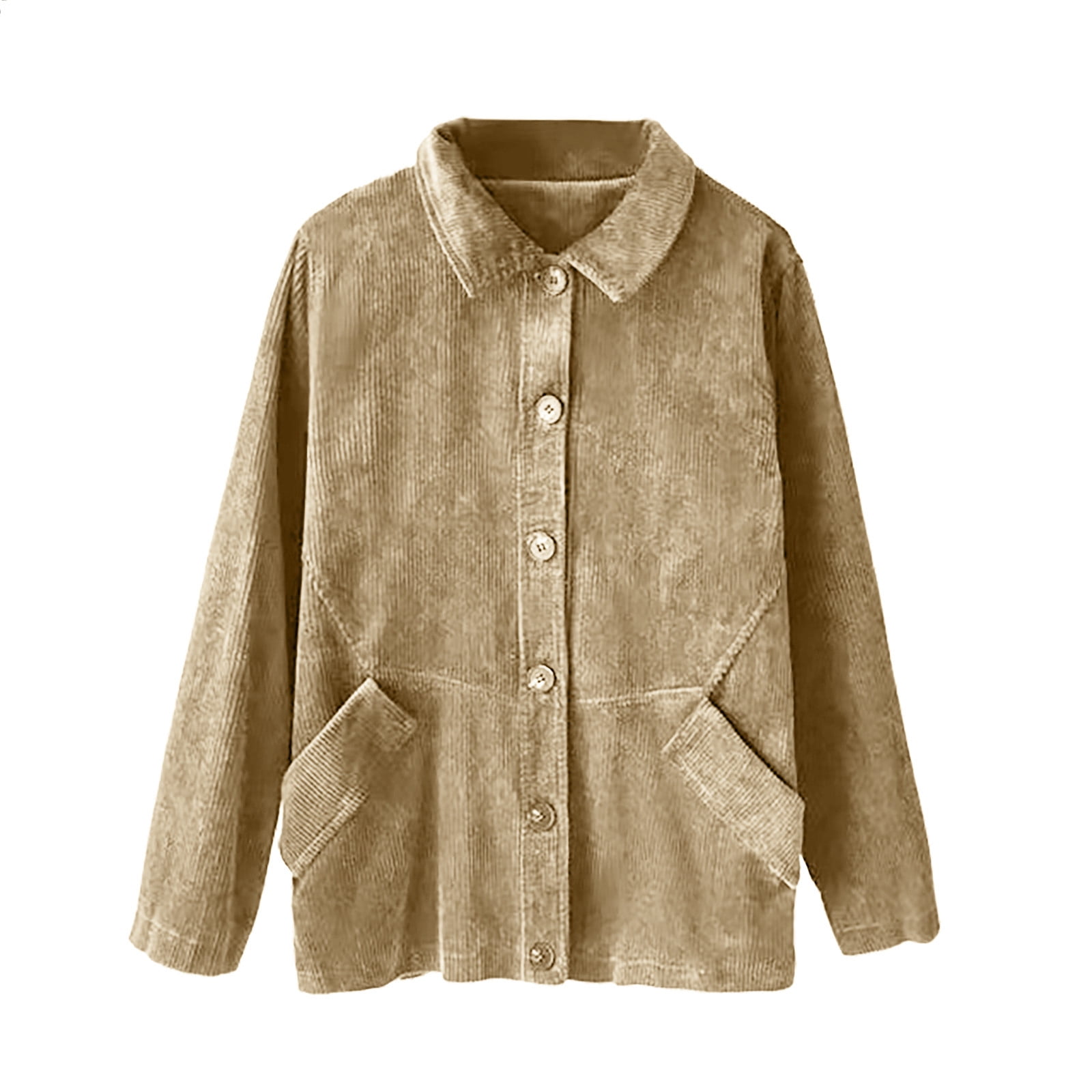 KBKYBUYZ Plus Size Women Coats Clearance Women Solid Color Corduroy ...