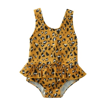 KBKYBUYZ Toddler Baby Girls One Piece Cute Printed Ruffles Swimsuit Swimwear On Sale