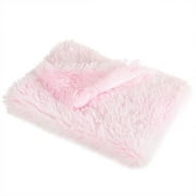 KBKYBUYZ Warm Soft Sleep Mat Doggy Mat Pet Blanket Small Dog Blanket Solid Color Dog Blanket Dog Blanket for Small Dogs Plush Thickened Fuzzy Dog Blanket Cats Blanket 22.0" x 14.2", Rose Gold