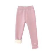 KBKYBUYZ Winter Girls Warm Fleece Lined Leggings, Elastic Cotton Pants, Suitable For 1-8 Years Old On Sale