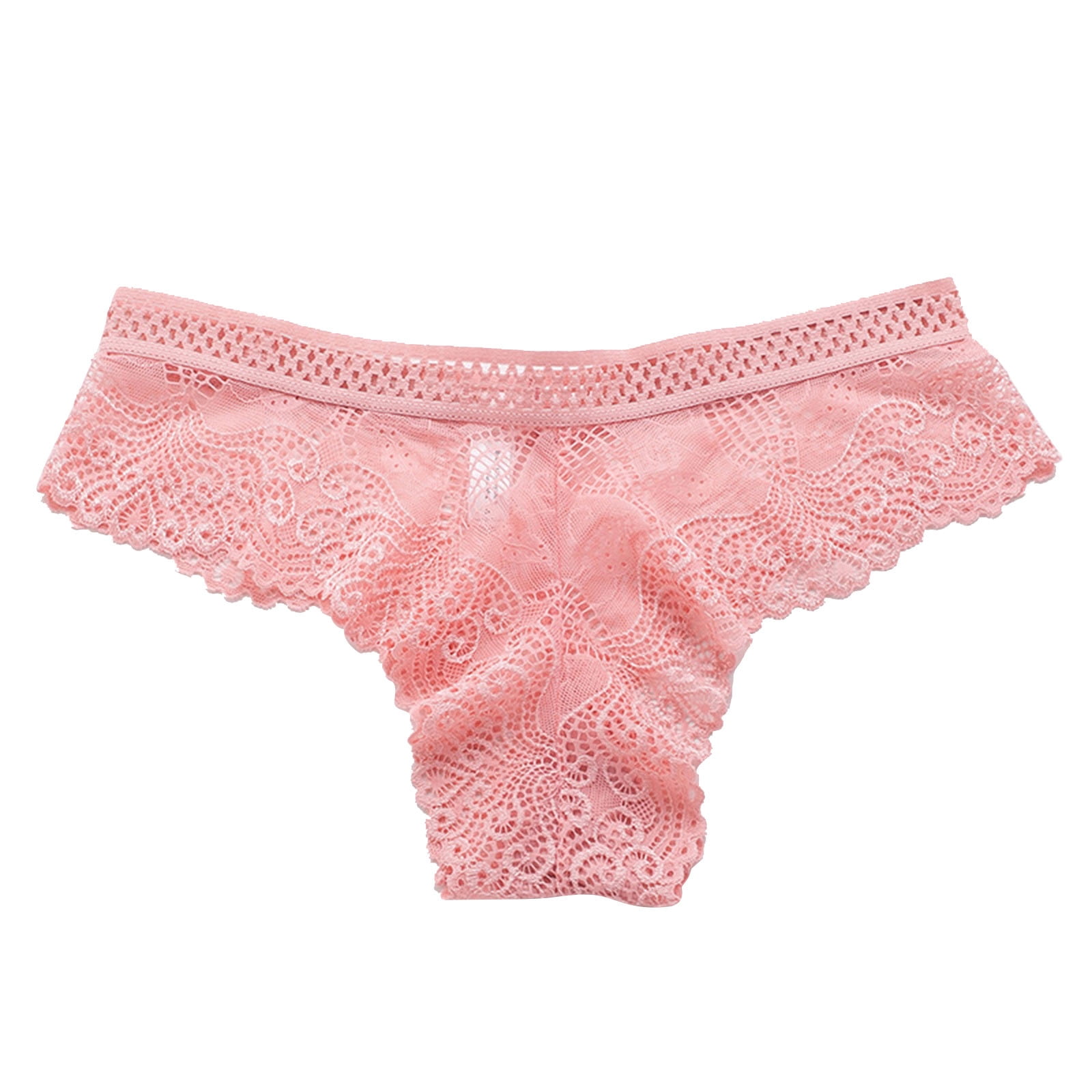 rygai Women Underwear Breathable Triangle Low Waist Lace Hollow