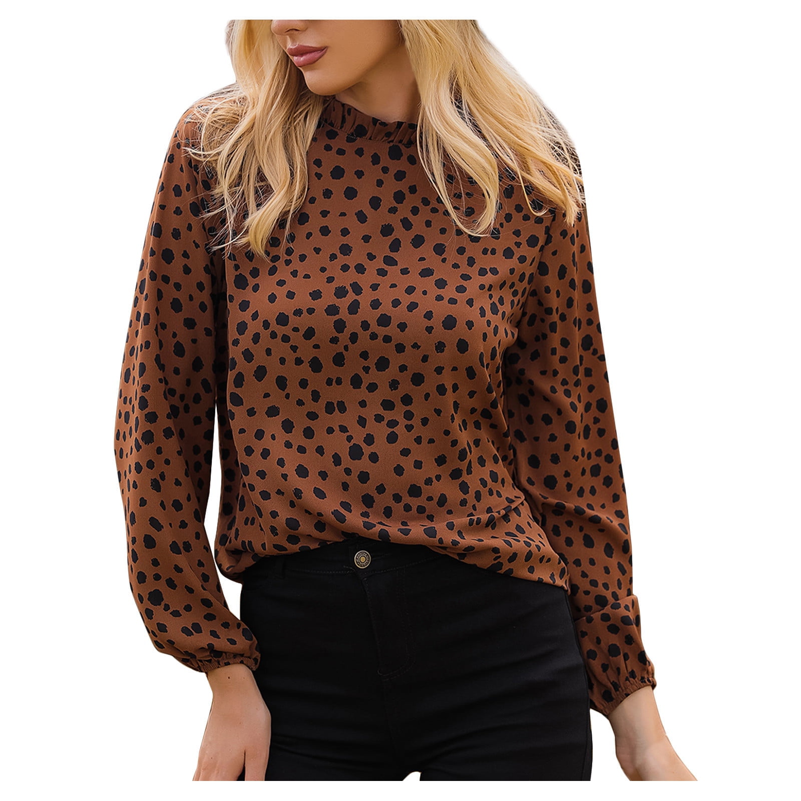 polka dot high neck top