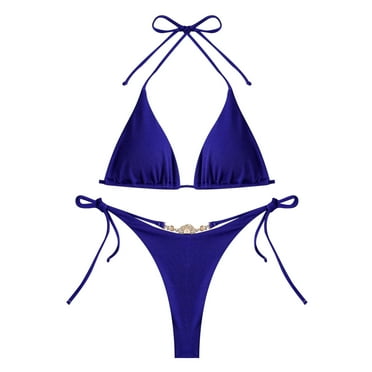 KBKYBUYZ Women's Bikini Solid Set Swimsuit Two Piece Filled Bra Swimwear Beachwear