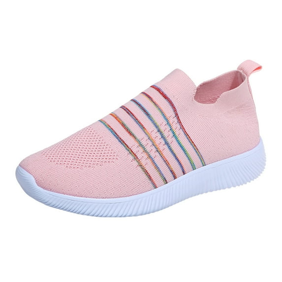 JikouIivo Women's Fashion Casual Mesh Breathable Slip On Sneakers Loafers Shoes Women's Shoes Clearance