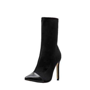 Forever Plus Women's Chunky Heel Ankle Booties - Stacked Heel Lace Up Boots In Black, Size 7.5