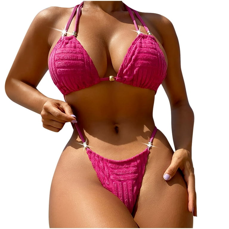 KBKYBUYZ Women's Swimsuit Comfy High Waist Lace Up Bikini