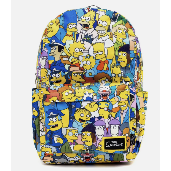 KBNL Nylon Backpack with The Simpsons Design, 17"