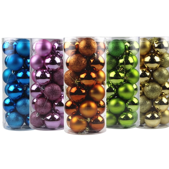 KBODIU 24 PCS Christmas Balls 6cm/2.36in Christmas Tree Balls Ornaments Set Shatterproof Christmas Bulbs Xmas Tree Hanging Decorations for Holiday, Wedding Decor