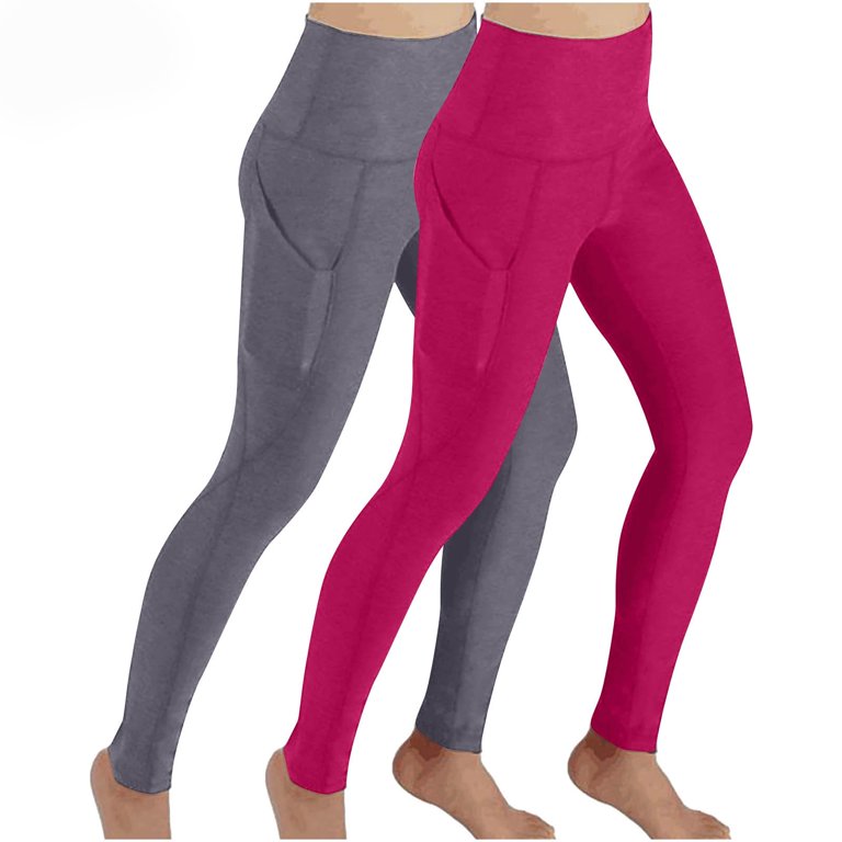 Women's High Waist Tummy Control Yoga Leggings With Pockets - 4-Way Stretch, Moisture Wicking For Gym & Running