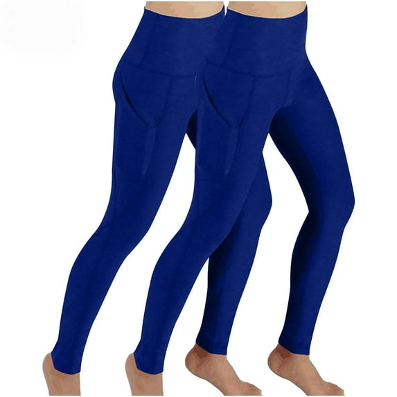 KBODIU 2PC Womens Yoga Pants, High Waisted Tummy Control Running Legging, Hip Lift Compression Yoga Leggings for Workout with Pockets, Workout Ankle Length Womens Butterluxe Gym Yoga Pants