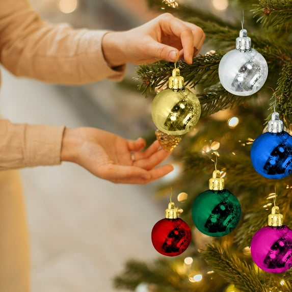 KBODIU 36 PCS Christmas Balls 3cm/1.18in Christmas Tree Balls Ornaments Set Shatterproof Christmas Bulbs Xmas Tree Hanging Decorations for Holiday, Wedding Decor