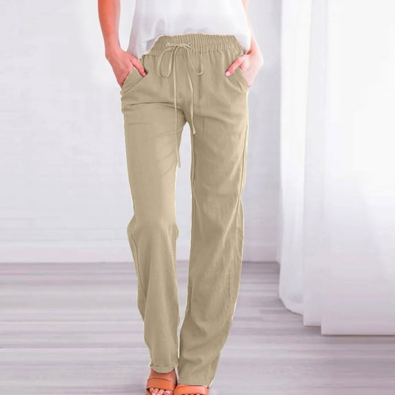KBODIU Cargo Pants Women Mothers Day Gifts Casual Solid Color Elastic Loose Pants Straight Wide Leg Trousers Birthday Gifts for Women