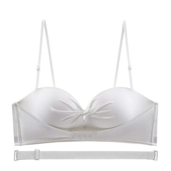 KBODIU Everyday Bras for Women, Plus Size Comfort Bras, Front Buckle Thin Bra Non-slip Upper Support Big Chest Show Small Invisible Bra Wedding Party Special Glossy Bras
