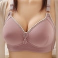 thumbnail image 1 of KBODIU Everyday Bras for Women, Plus Size Comfort Bras, Women's Ultimate Lift Wirefree Bra Embroidered Glossy Breathable Bra Underwear No Rims Bras No Underwire Pink, 1 of 2