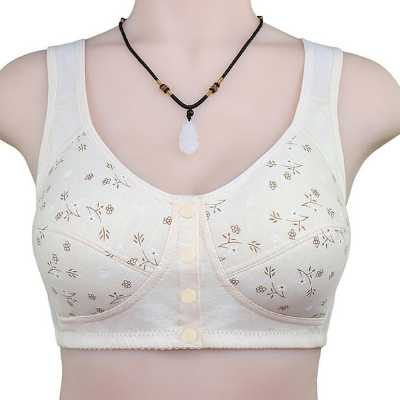 KBODIU Everyday Bras for Women, Plus Size Comfort Bras, Women's Ultimate Lift Wirefree Bra Embroidered Glossy Breathable Bra Underwear No Rims Bras No Underwire Beige