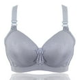 thumbnail image 1 of KBODIU Everyday Bras for Women, Plus Size Comfort Bras, Women's Ultimate Lift Wirefree Bra Solid Lace Lingerie Bras Underwear Bralette Bras Bras No Underwire Gray, 1 of 2