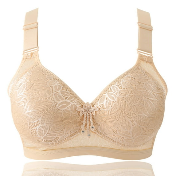 KBODIU Everyday Bras for Women, Plus Size Comfort Bras, Women's Ultimate Lift Wirefree Bra Solid Lingerie Bras Underwear Bralette Bras Bras No Underwire Beige