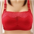 thumbnail image 1 of KBODIU Everyday Bras for Women, Plus Size Comfort Bras, Women's Ultimate Lift Wirefree Bra Wire Free Comfortable Push Up Hollow Out Bra Underwear Bras No Underwire Red, 1 of 3
