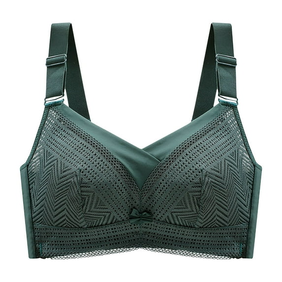 KBODIU Everyday Bras for Women, Plus Size Comfort Bras, Women's Ultimate Lift Wirefree Bras Underwear Removable Shoulder Strap Daily Comfort Bras No Underwire Army Green