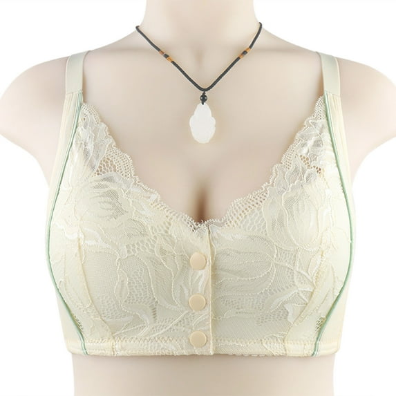 KBODIU Everyday Bras for Women, Plus Size Comfort Bras, Women's Wirefree Bra No Steel Ring Lactation Vest Bra Back Adjustment Yoga Running Bras No Underwire Khaki