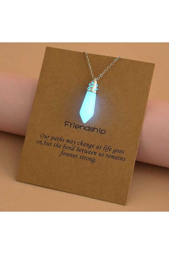 Luminous Fluorescent Crystal Necklaces In The Dark Crystal Pendant Necklaces Hexagonal Stone Chain Necklaces Christmas Present