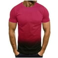 thumbnail image 1 of KBODIU Men Casual Round Neck Gradient Print Tees Summer Workout Short Sleeve T-Shirt, 1 of 4