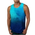 thumbnail image 1 of KBODIU Men's Muscle Gym Tank Tops, Gradient Print Sleeveless Crew T-Shirts, Sizes S-4XL, 1 of 4