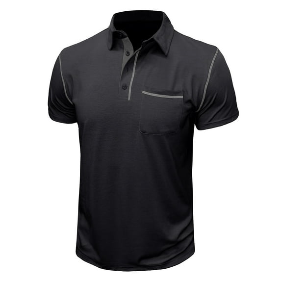 KBODIU Men's Regular-Fit Polo Shirt Athletic Golf Polo Shirts Short Sleeve Workout Polos Quick Dry Tees Classic Basic Zipper Tshirts (Available in Big & Tall)