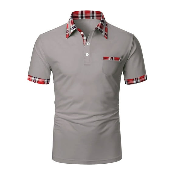 KBODIU Men's Regular-Fit Polo Shirt Athletic Golf Polo Shirts Short Sleeve Workout Polos Quick Dry Tees Classic Basic Zipper Tshirts (Available in Big & Tall)