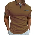 thumbnail image 1 of KBODIU Men's Regular-Fit Polo Shirt Summer Short Sleeve V Neck Soft Tees Classic Basic Zipper Tshirts (Available in Big & Tall), 1 of 4