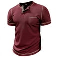 thumbnail image 1 of KBODIU Men's Short Sleeve Crew T-Shirt, Big & Tall Men's Lightweight Buttons Tees, Solid Color, Sizes M-XXL, 1 of 5