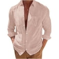 thumbnail image 1 of KBODIU Mens Corduroy Shirt Casual Button Down Long Sleeve Ribbed Fall Tops Slim Fit Casual Warm Turn-down Collar Shirts Men's Lightweight Corduroy Jacket with Flap Pockets, 1 of 6