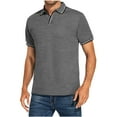 thumbnail image 1 of KBODIU Polo Shirts for Men Sports Cotton Blend Mens Shirts Short Sleeve Solid Performance Moisture Wicking Golf T Shirt Dark Gray S, 1 of 5