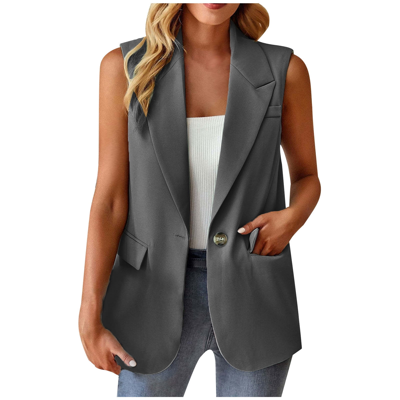 Sleeveless Vest For Women Surakey Womens Jacket Coat Buffalo Plaid