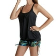 thumbnail image 1 of KBODIU Tankini Swimsuit Two Piece Tummy Control Bathing Suits Blouson Tankini Top with Sporty Boy Shorts for Women, Blouson 2 Piece Modest Loose Fit Swimwear Blue XXL, 1 of 6