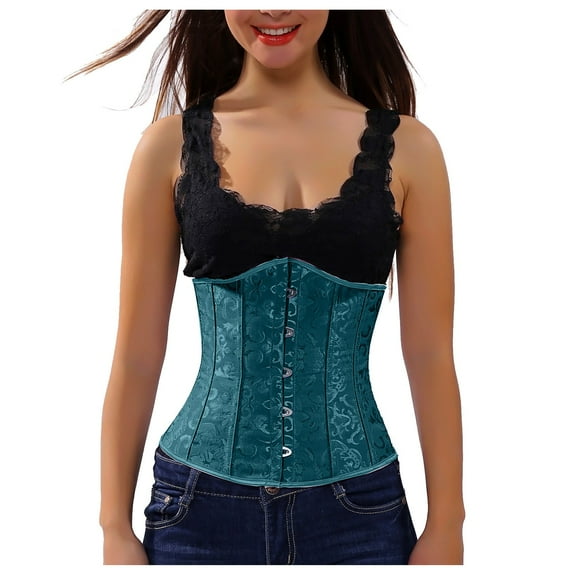 KBODIU Women Bustiers Shapewear Cinchers Waist Trainer Underbust Corset Belt Stomach Wrap Body Shaper Workout Girdle Trimmer Going Out Crop Top Gothic Costumes Bustiers Corsets