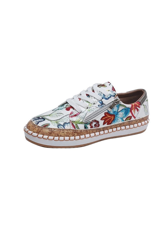 Women Canvas Sneaker, Slip-ons Loafers Shoes for Womens, Casual Canvas Shoes Round Toe Soft Comfortable Walking Flats, Low Top Lace-up Zipper Design Sneakers Red 35