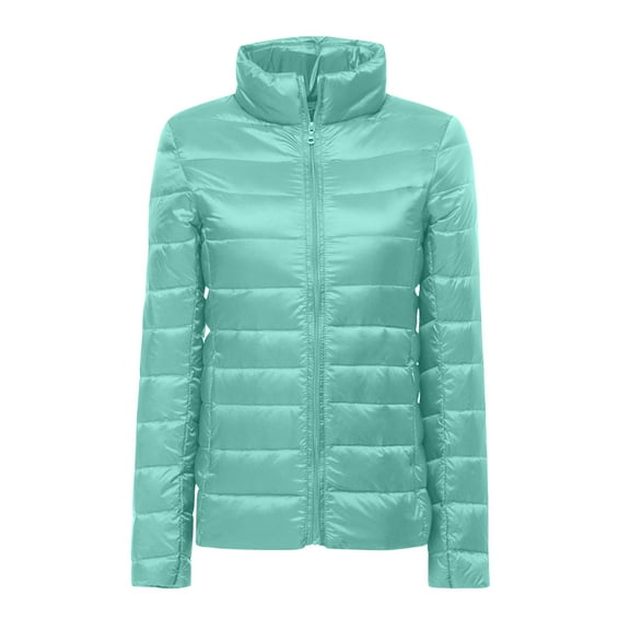 KBODIU Women Winter Thicken Puffer Coat Solid Slim Loose Long Sleeve Bomber Short Waterproof Warm Snow Down Jackets Zip Puffer Jacket Pockets Baggy Short Down Coats Jackets