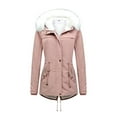thumbnail image 1 of KBODIU Women Winter Thicken Puffer Coat Warm Hooded Jacket Big Collar Waterproof Warm Snow Down Jackets Long Sleeve Zip Puffer Jacket Pockets Baggy Short Down Coats Jackets, 1 of 6
