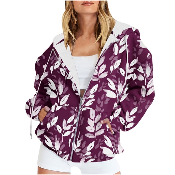 KBODIU Women Zip Up Hoodies Sweatshirts Girl Fall Casual Drawstring Jackets with Pockets Plus Size Long Sleeve Gradient Print Winter Coats Y2K Fall Hoodie Clothes Outfits