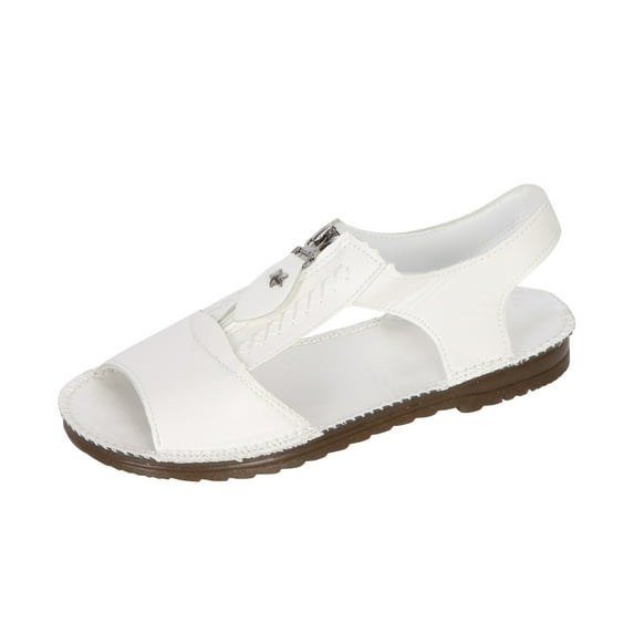 KBODIU Women's Arch Support Sandals Orthotic Adjustable Flat Sandals Wedge Heel Hollow Out Fish Mouth Casual Women's Sandals