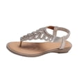 thumbnail image 1 of KBODIU Women's Arch Support Sandals Orthotic Adjustable Flat Sandals Women Flats Flip Flops Bohemian Open Toe Breathable Comfortable Roman Sandals, 1 of 5