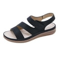 thumbnail image 1 of KBODIU Women's Arch Support Sandals Orthotic Adjustable Flat Sandals for Women Flat Slip On Sandals Roman Open Toe Casual Sandals, 1 of 5