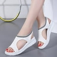thumbnail image 1 of KBODIU Women's Athletic Hiking Sandals Walking Sandals with Arch Support, Wadable Water Sandals Fish Mouth Sandals Large Size Flying Wedge Sports Sandals for Beach/Cruise/Travel White 39, 1 of 7