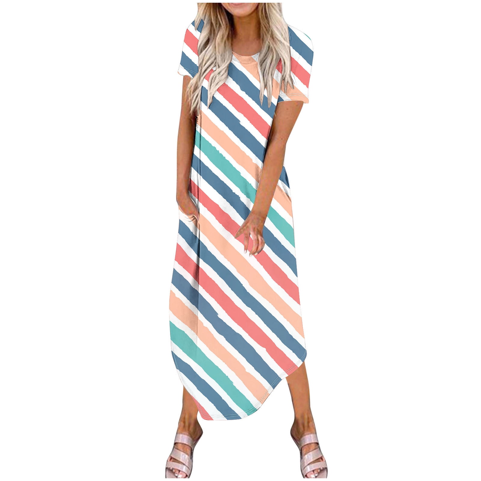 Women's Loose Sleeveless Sundress – Long Maxi Dress With Side Split & Pockets, Summer Beach Dress 2025