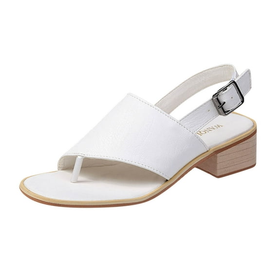 KBODIU Women's Chunk Low Heel Pump Sandals Women's Flat Beach Sandals Non-Slip Causal Slippers Sandals