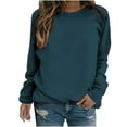 thumbnail image 1 of KBODIU Women's Classic Pullover Sweatshirts Oversized Casual Basic Long Sleeves Tunic Tops Round Neck Loose Fit Blouses Fall Clothes Sweatshirts Plus Size, 1 of 6