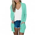 thumbnail image 1 of KBODIU Women's Open Front Cardigan Coat Long Sleeve Loose Open Front Sweater Coat Draped Lightweight Breathable Fall Cardigan Jackets with Pockets Mint Green XXL, 1 of 5